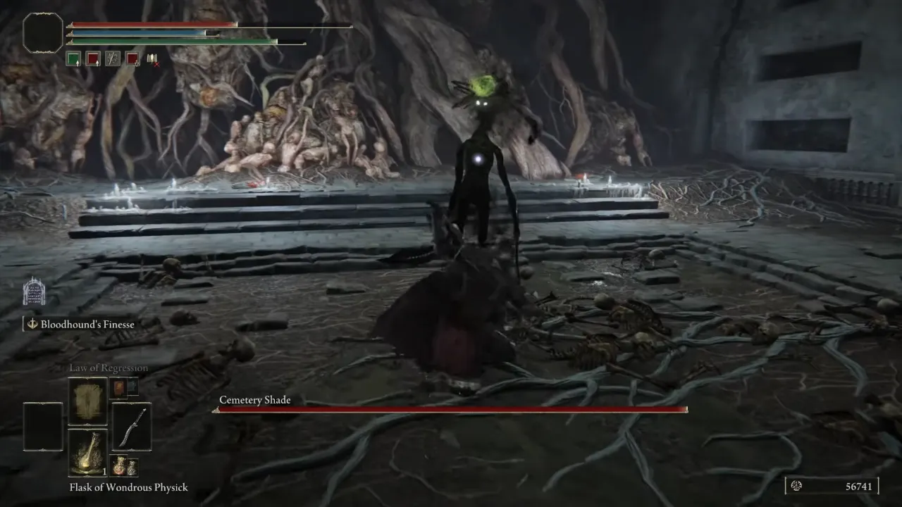 Elden Ring Cemetary Shade Boss Fight in Tombsward Catacomb