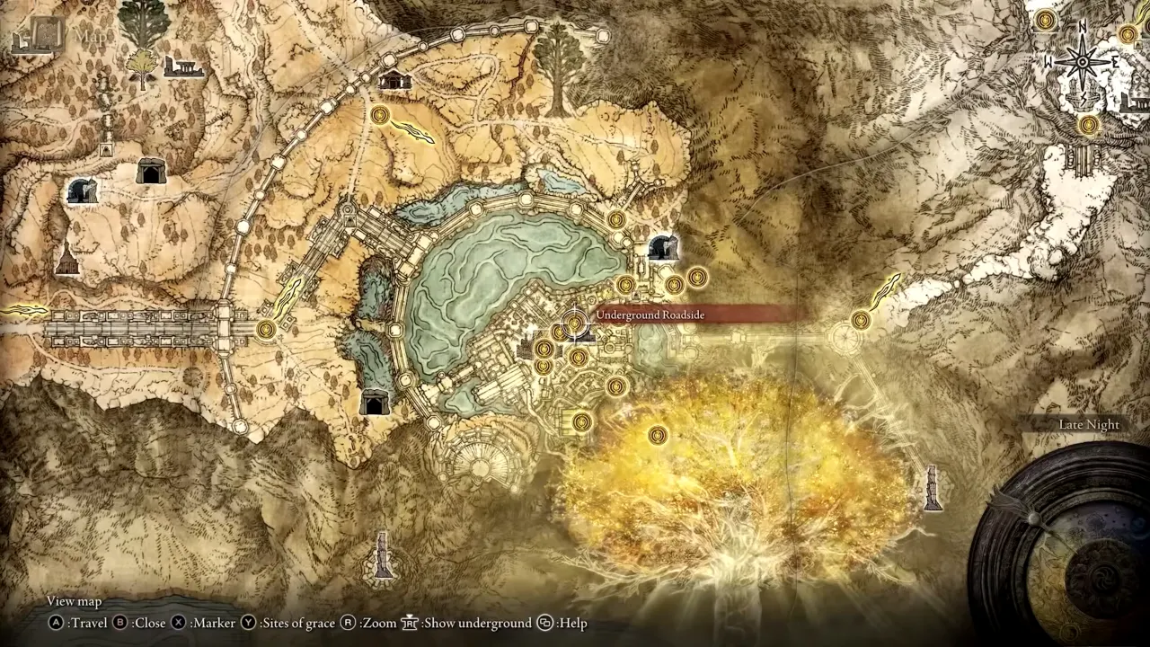 Elden Ring Underground Roadside Map Location