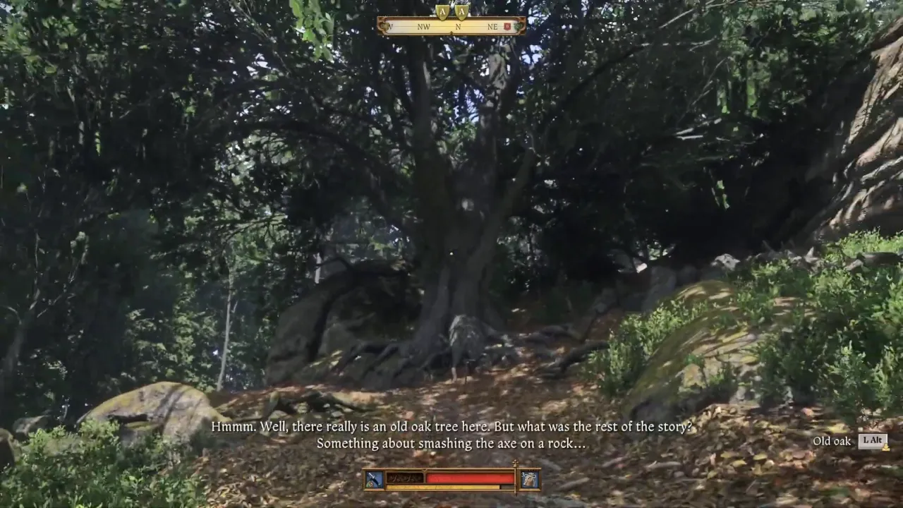 Big ork tree in front of Henry in Kingdom Come Deliverance 2