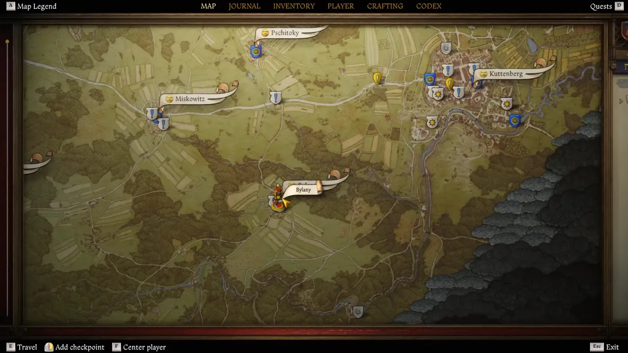 Bylany map location to start Dragon’s Lair quest in Kingdom Come: Deliverance 2