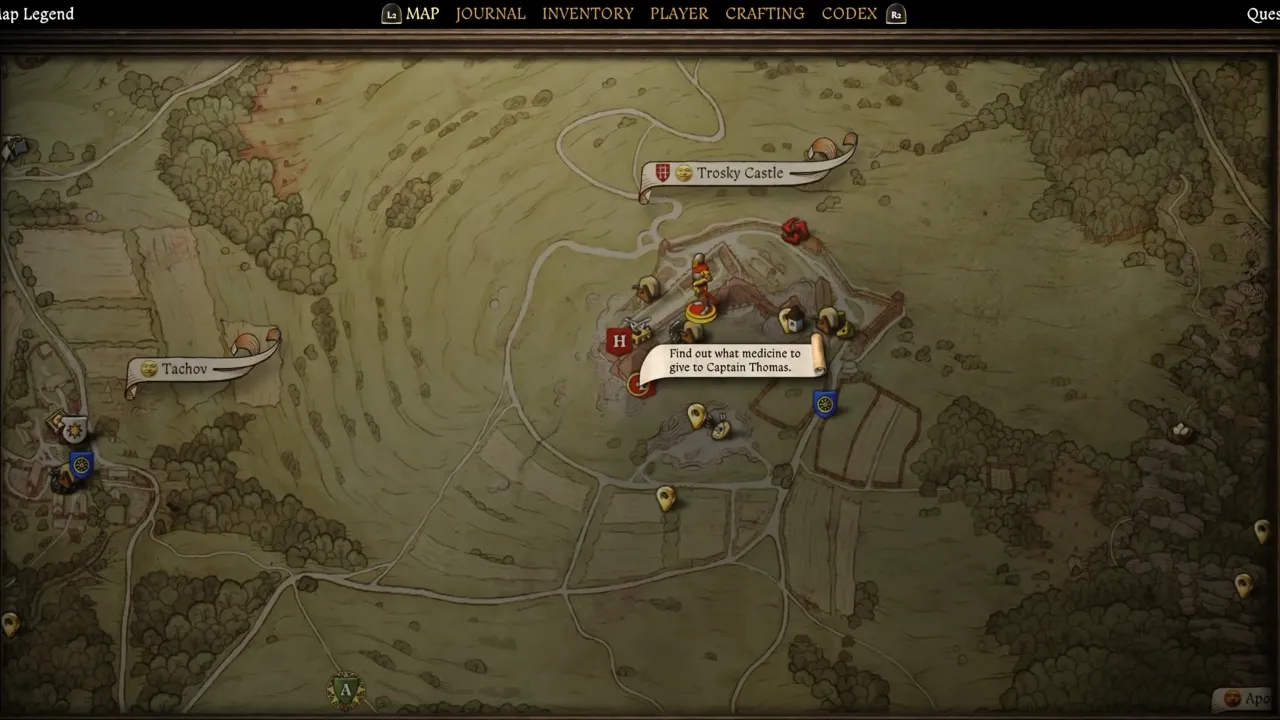 How to Find Out What Medicine to Give to Captain Thomas Map Location