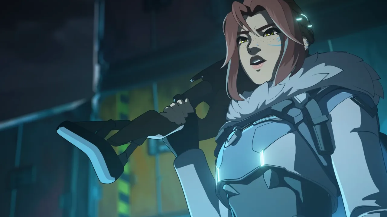 Freja in Overwatch 2 with weapon on shoulder