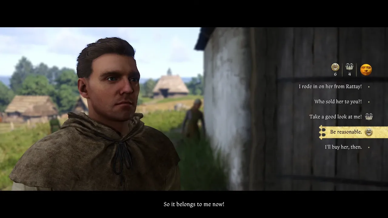 Talking to Ballatay to get Pebbles in KCD 2