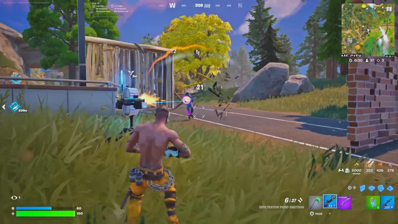 Business Turret is active shooting enemy within its 60-meter range in Fortnite