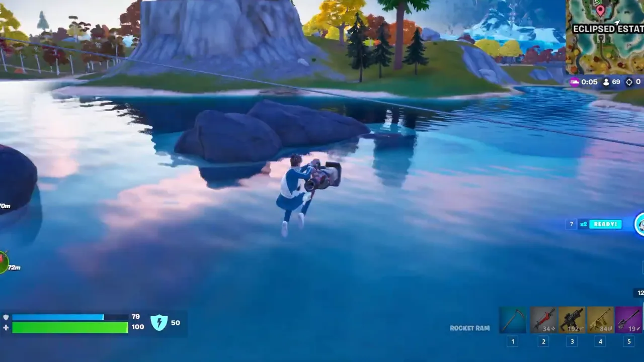 Player riding the Rocket Ram in Fortnite