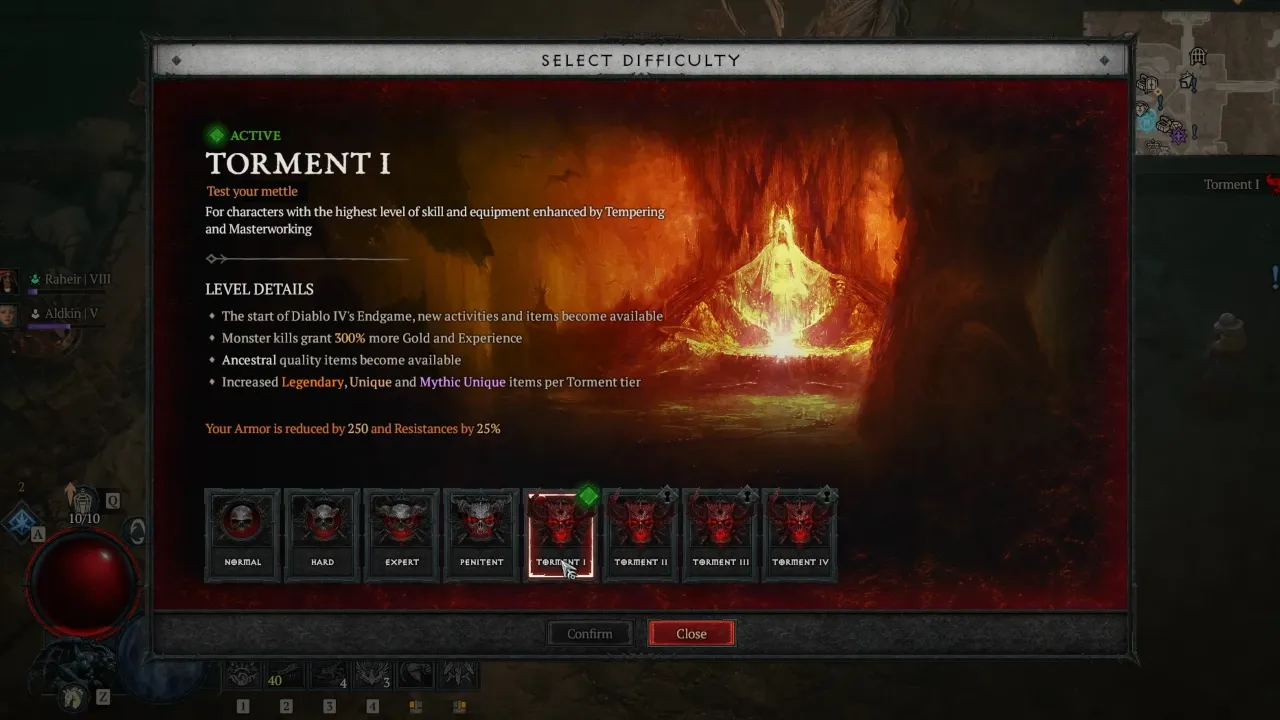 Diablo 4 Torment 1 Difficulty