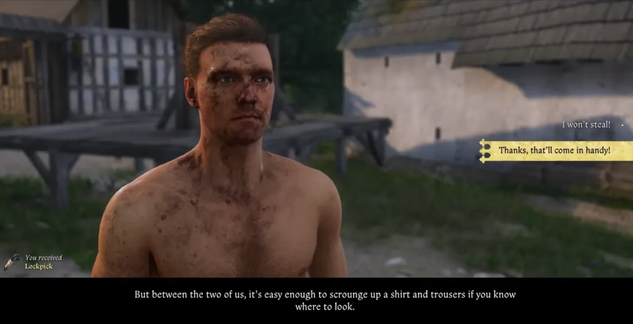 Henry received a lockpick from Bara the beggar in KCD 2