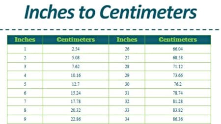 Inches to Centimeters Converter: Convert in to cm