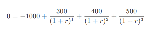 Example IRR Calculation