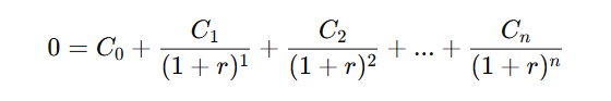 IRR Formula to Calculate Interest Rate of Return