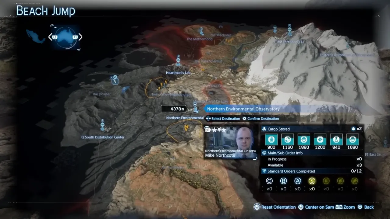Fast Travel using Beach Jump via Transponders in Death Stranding 2