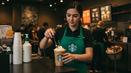 Starbucks drink being customized to reduce calories with milk, syrup, and topping changes