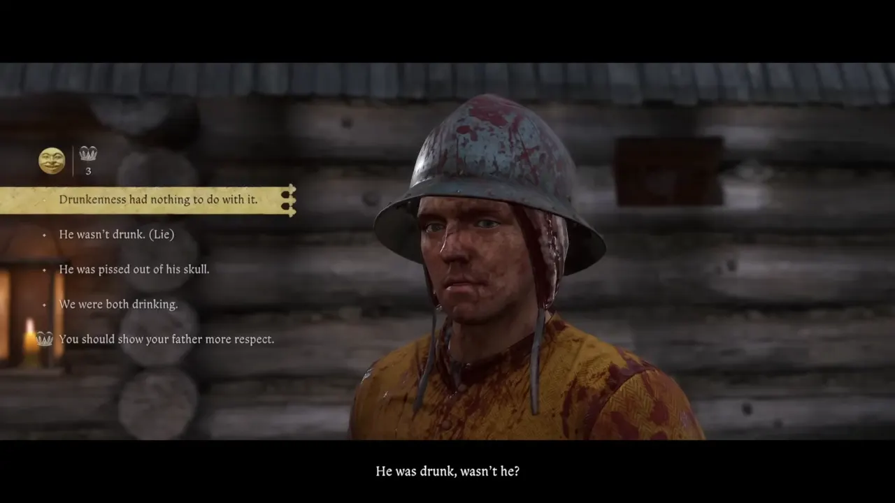Family reunion end scene and Henry's conversion with them after carrying gamekeeper to home in KCD 2
