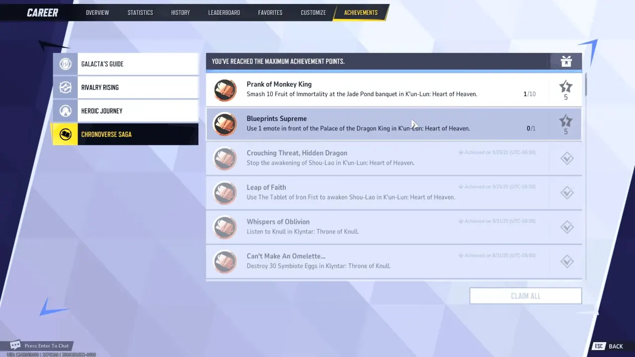 Marvel Rivals Blueprints Supreme Achievement