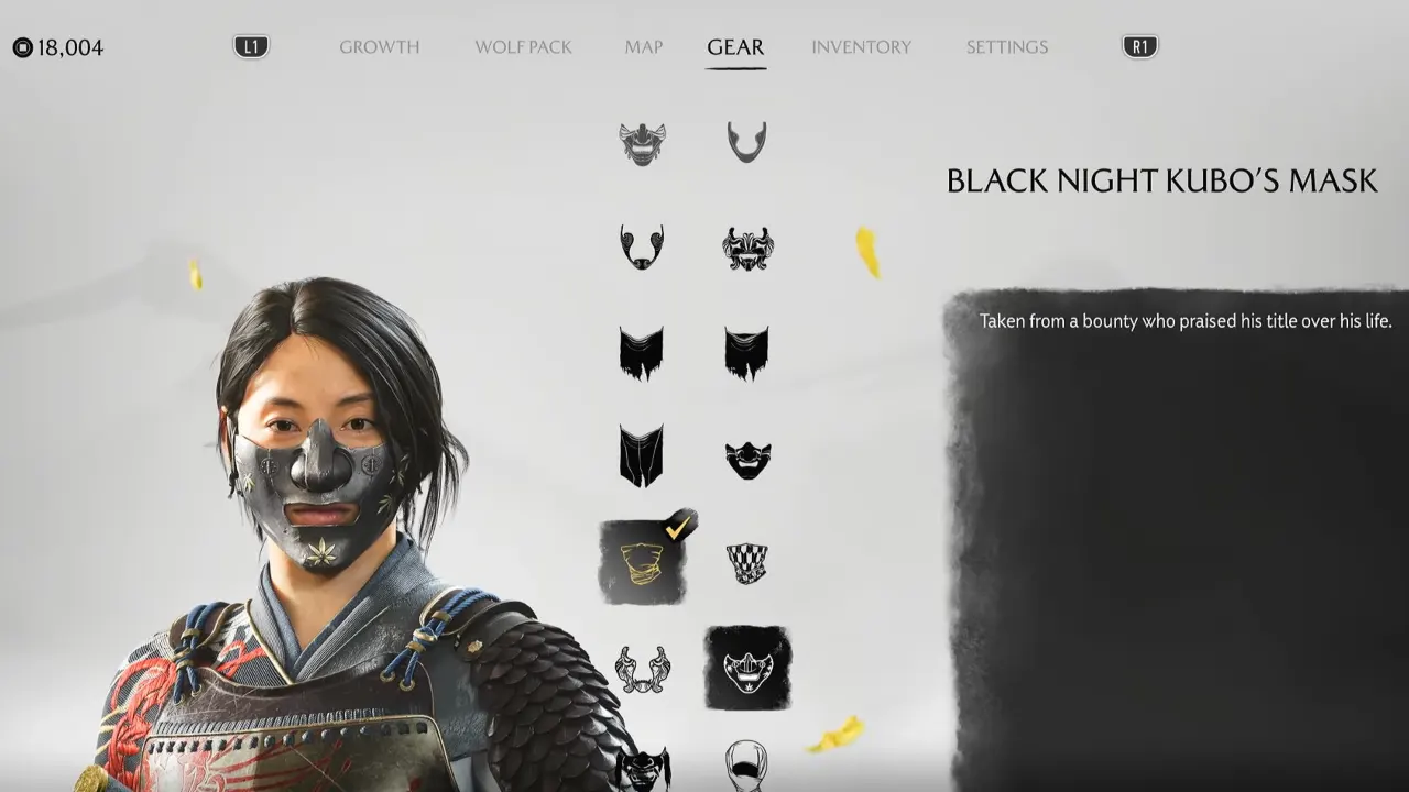 Ghost of Yotei Black Night Kubo’s Mask