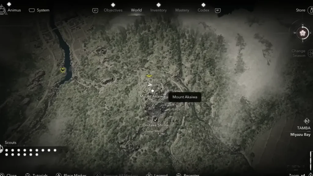 Assassin's Creed Shadows Mount Akaiwa Location