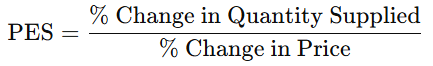 Price elastisity of supply formula